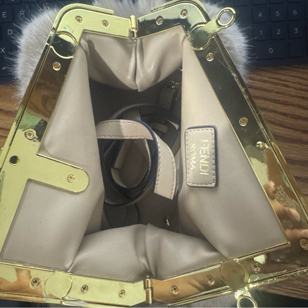 Fendi Gold and Cream Mini Bag